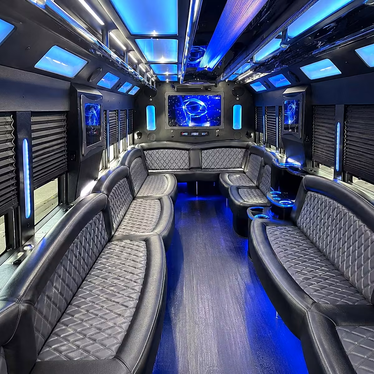 28 passenger party bus interior