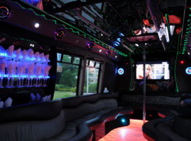 40 passenger party bus interior