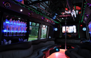 40 passenger party bus interior